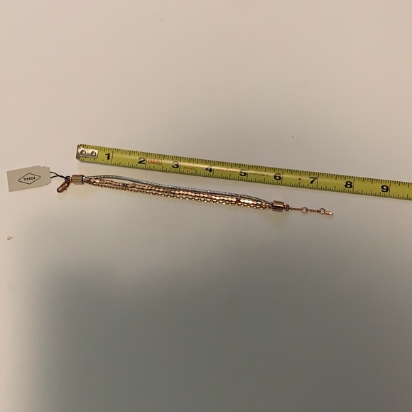 Fossil 3-Chain Bracelet Gold Silver-Toned Charm Stacking Multi Fashion Gift - Picture 8 of 9